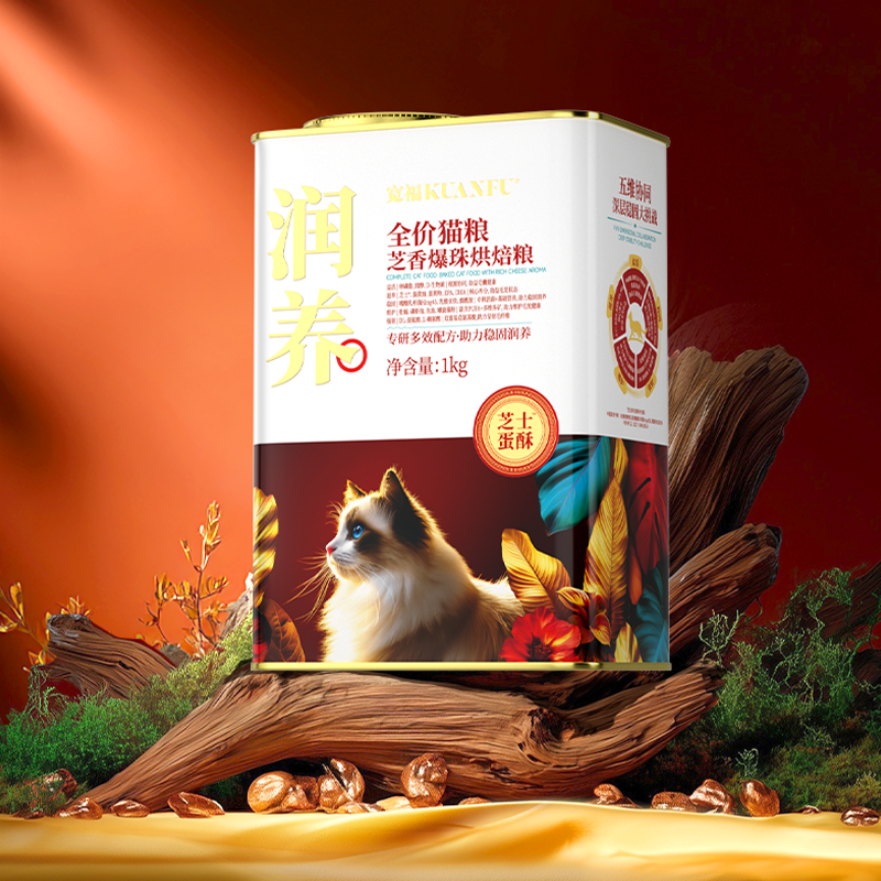 全价猫粮-芝香爆珠烘焙粮-1kg-补充装（芝士蛋酥）（润养）