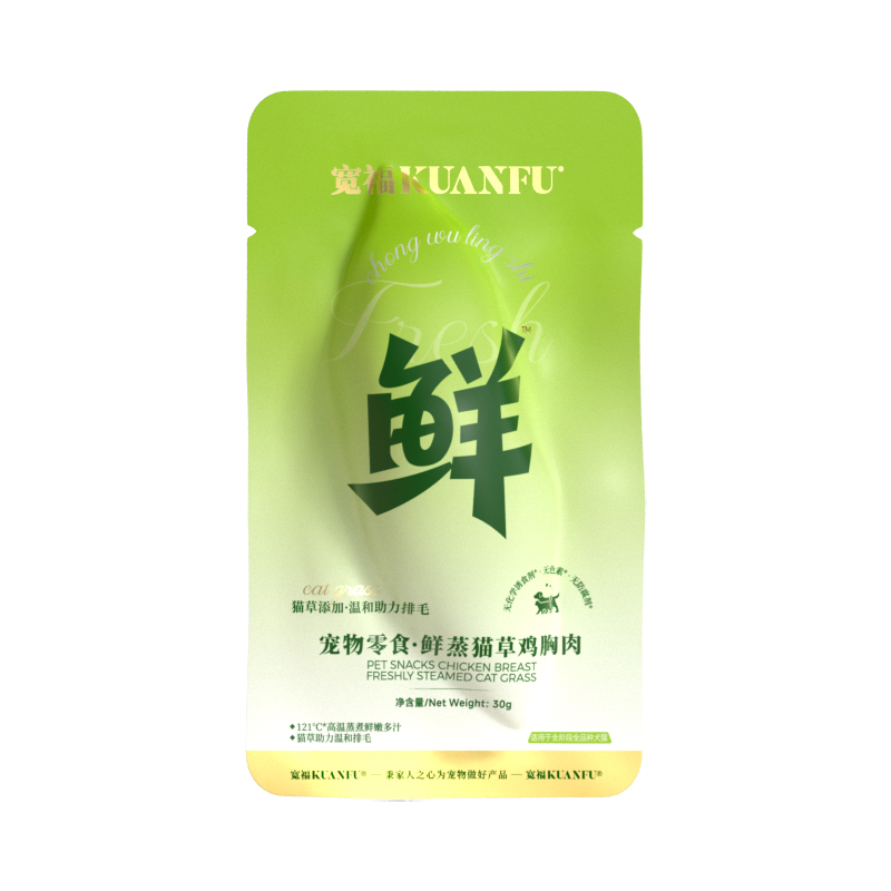 宠物零食-鲜蒸猫草鸡胸肉30g*10(鸡!)