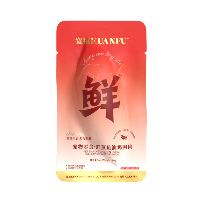 宠物零食-鲜蒸鱼油鸡胸肉30g*10