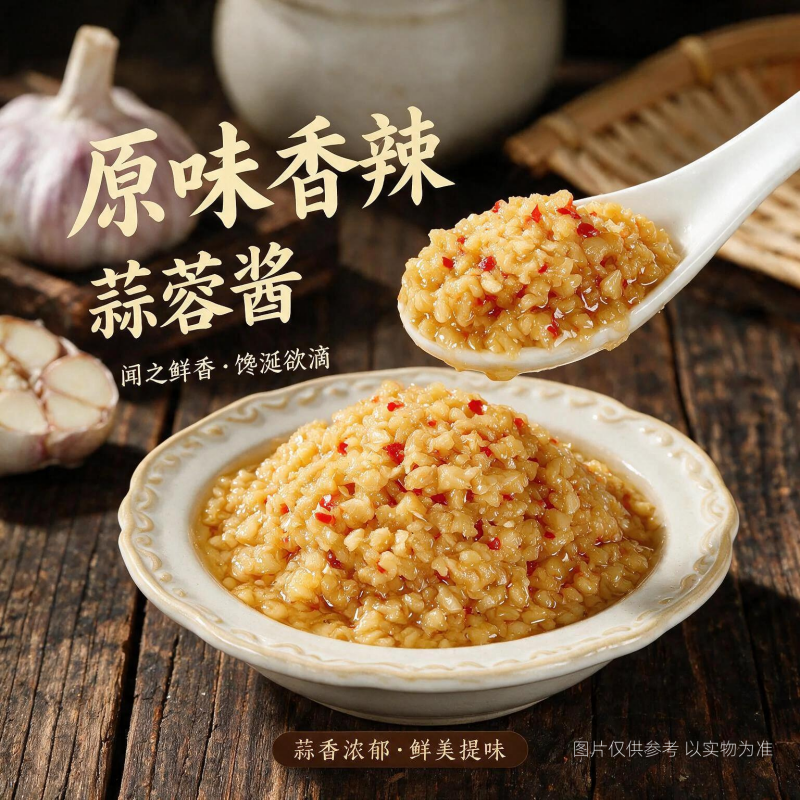 正品蒜蓉酱原味新鲜大蒜香辣做烧烤海鲜小龙虾调味火锅酱料蒜泥