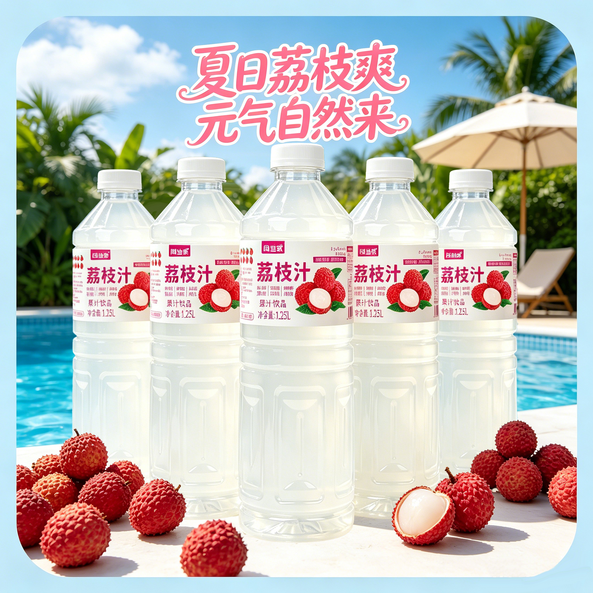 闫当家荔枝汁1.25L*3瓶