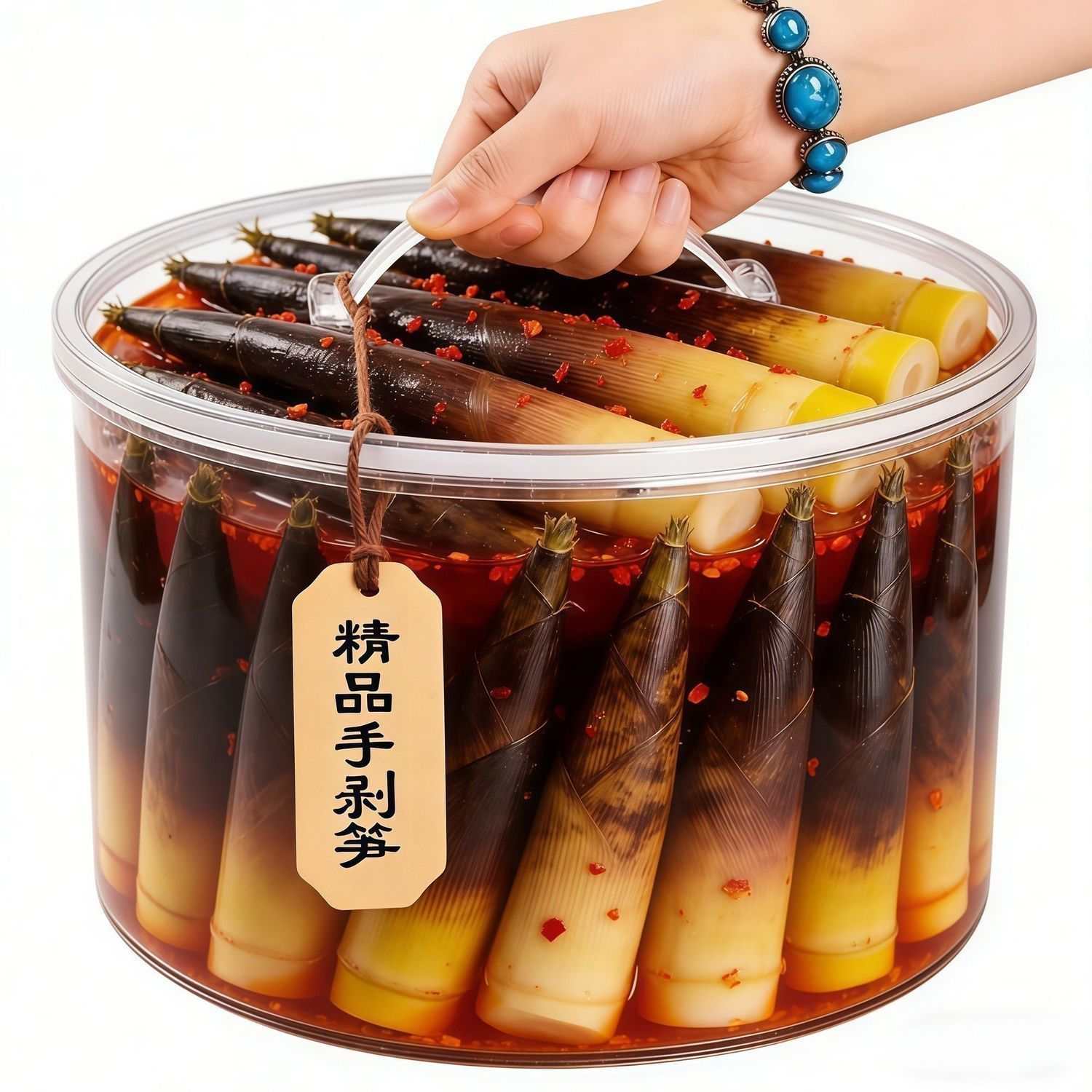 正宗手剥笋开袋即食手剥笋尖新笋香辣泡椒老汤味笋撕笋休闲零食
