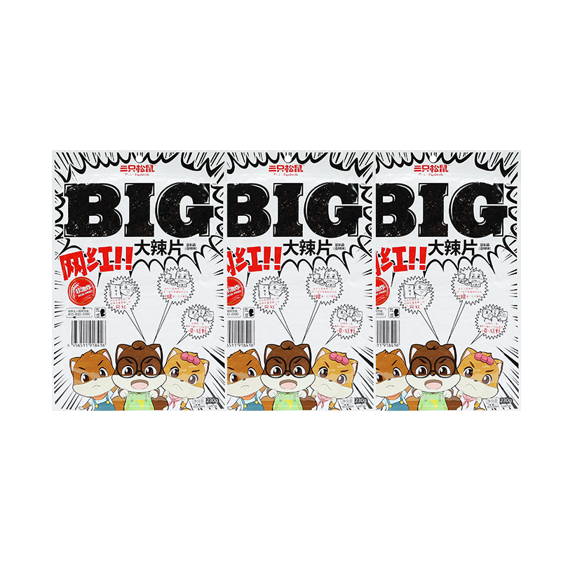 三只松鼠BIG大辣片230g/袋休闲辣条童年麻辣零食怀旧包邮