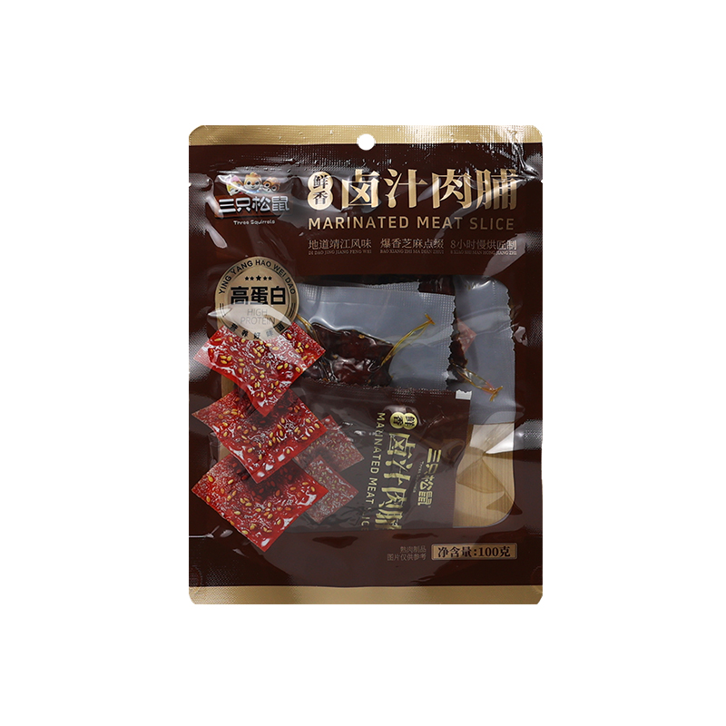 三只松鼠卤汁肉脯100g/袋独立小包装原味风干熟食肉脯休闲小吃