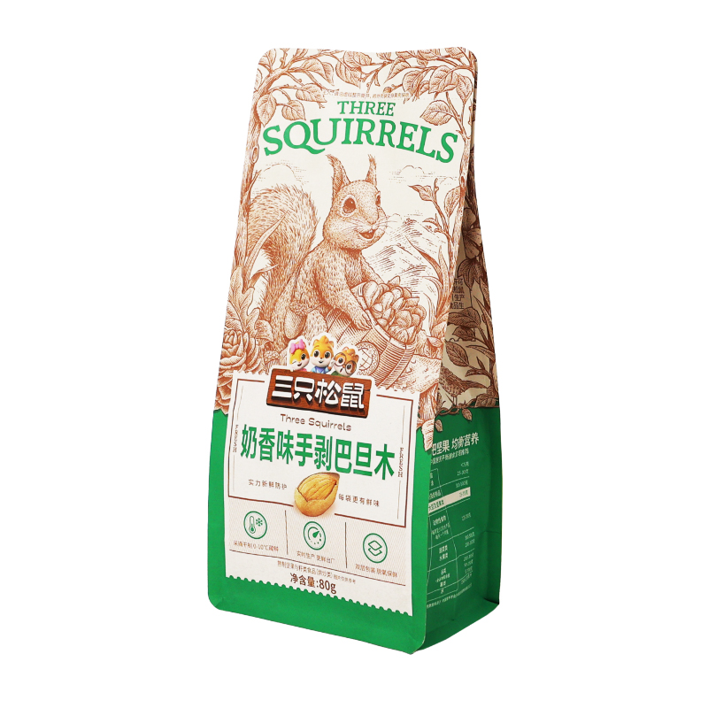 三只松鼠奶香味巴旦木80g/袋休闲零食手剥扁桃核坚果干果包邮