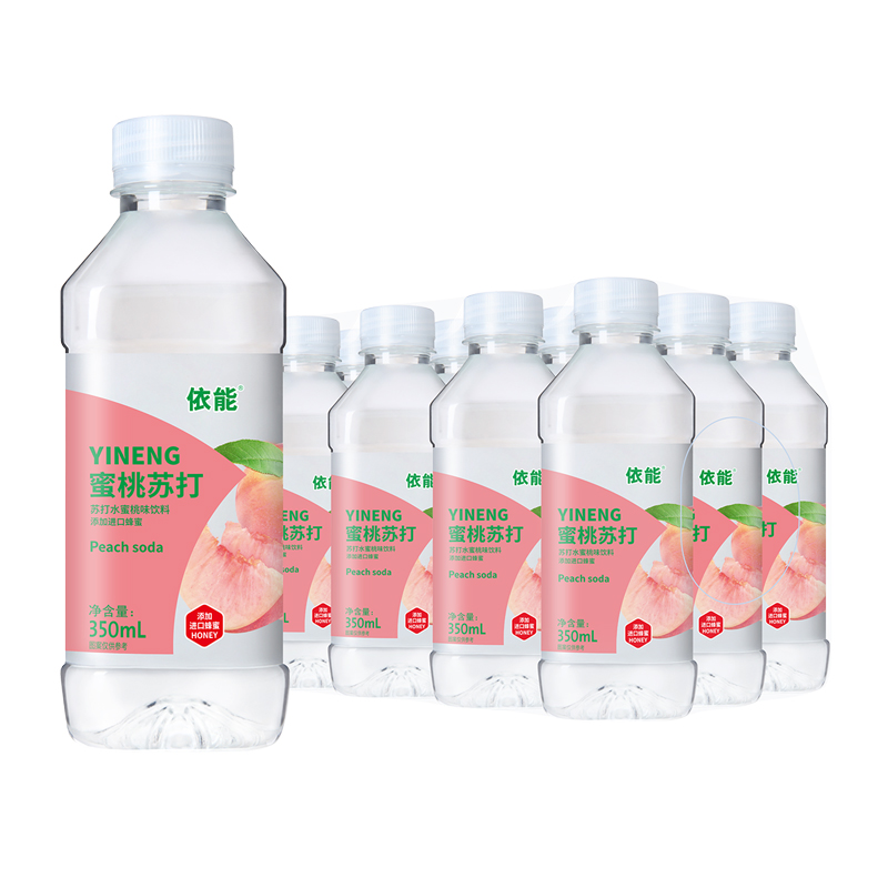 依能果味苏打水蜜桃味风味饮料350ml*12膜包
