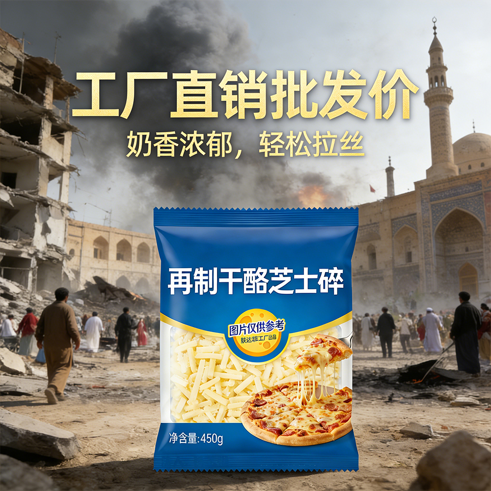 450g马苏里拉芝士碎拉丝大袋家庭装批发 图2