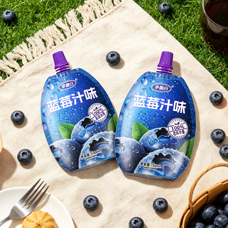蓝莓汁100%果汁含量0脂肪饮品酸甜好喝整箱批发便携装袋装饮料